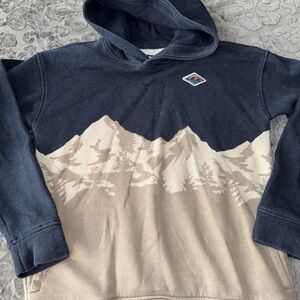 Abercrombie Kids Navy and Tan relaxed fit Mountain Sweater/hoodie Sz: 13/14